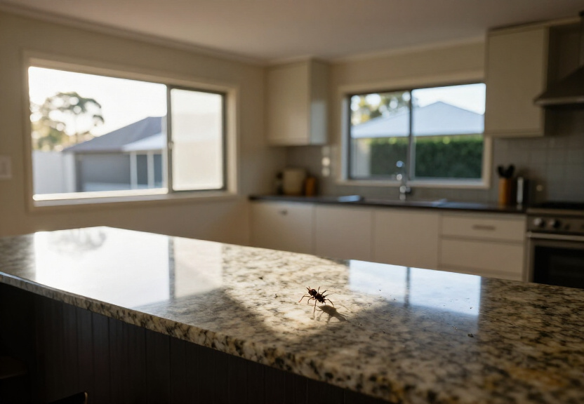 Bathroom free of cockroaches after pest control